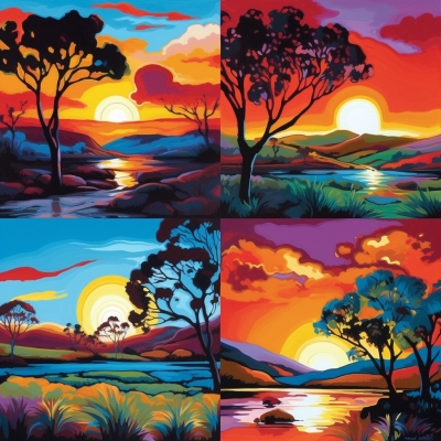 Australian Sunset- A Pop Art Depiction of the Outback