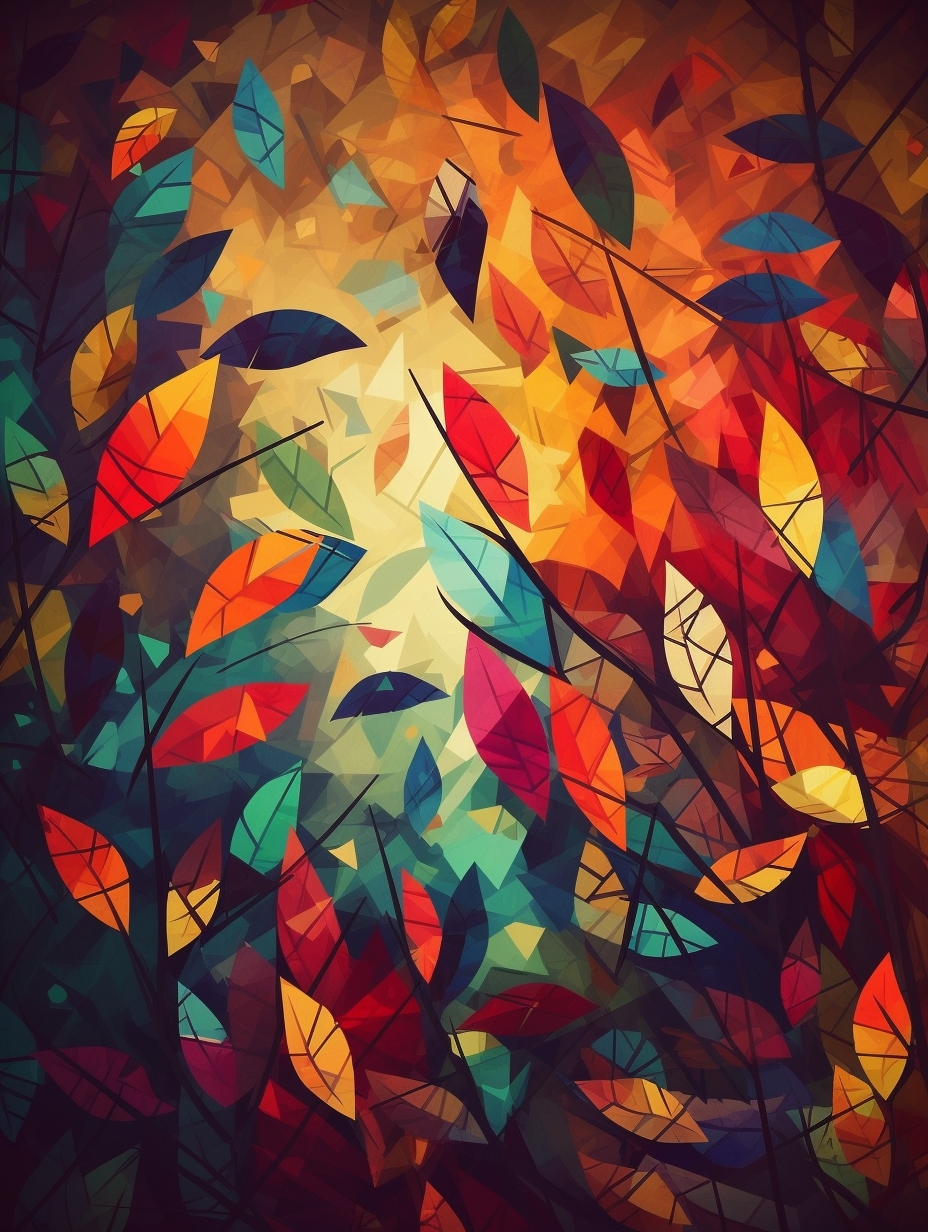 Autumn Blaze- A Cubist Interpretation of Nature