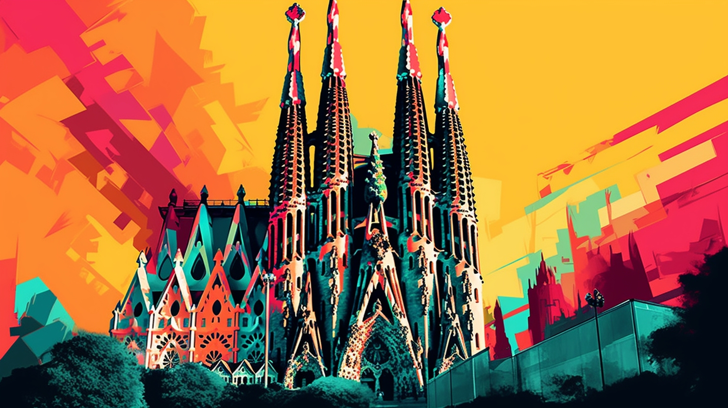 Barcelona Brilliance- A Pop Art Interpretation of the Sagrada Familia