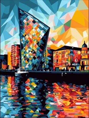 Belfast Burst - a Pop Art creation capturing the vibrant energy of the Belfast, Ireland UK area.