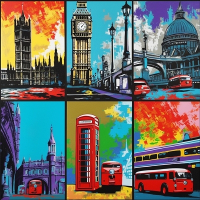 Brit Pop Landmarks- A Pop Art Tribute to UK's Iconic Sights