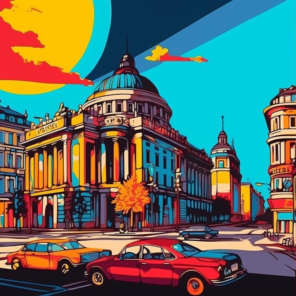 Bustling Bucharest- A Pop Art Tribute to the City