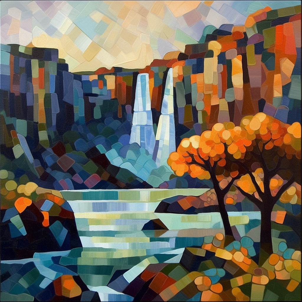 Cubist Reflections of Zimbabwe- A Mosaic of Victoria Falls