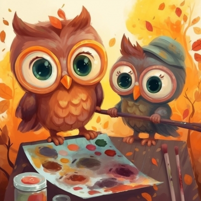 Owl Art Friends