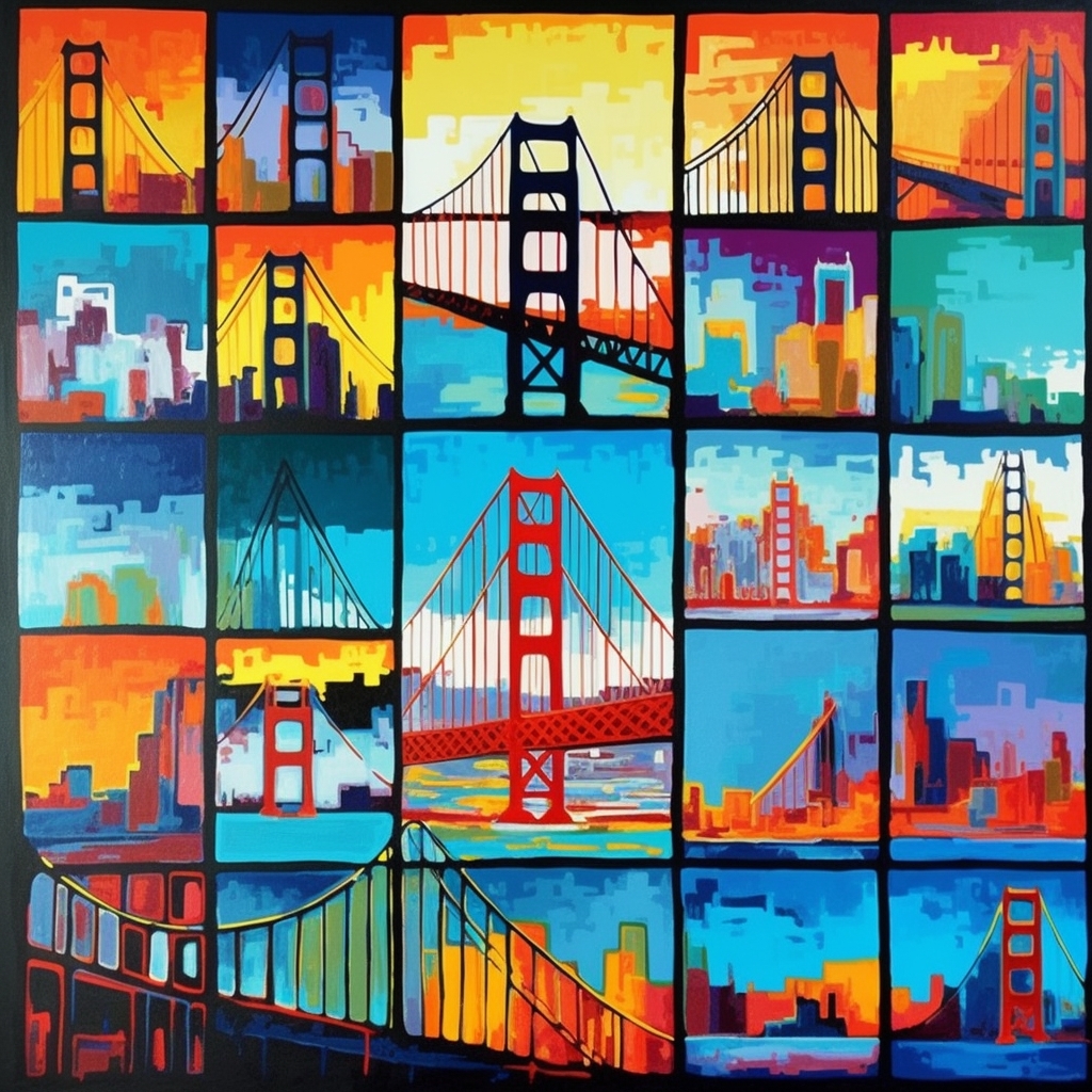 Golden City Rush- A Pop Art Tribute to San Francisco's Iconic Landmark