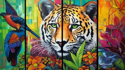 Nature's Vibrance- A Pop Art Tribute to the Wonders of the World