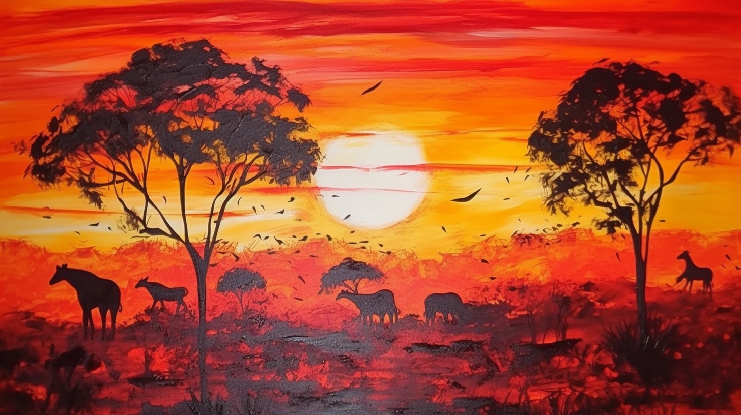 Pretoria Pop Safari- A Colorful Animal Landscape at Sunrise