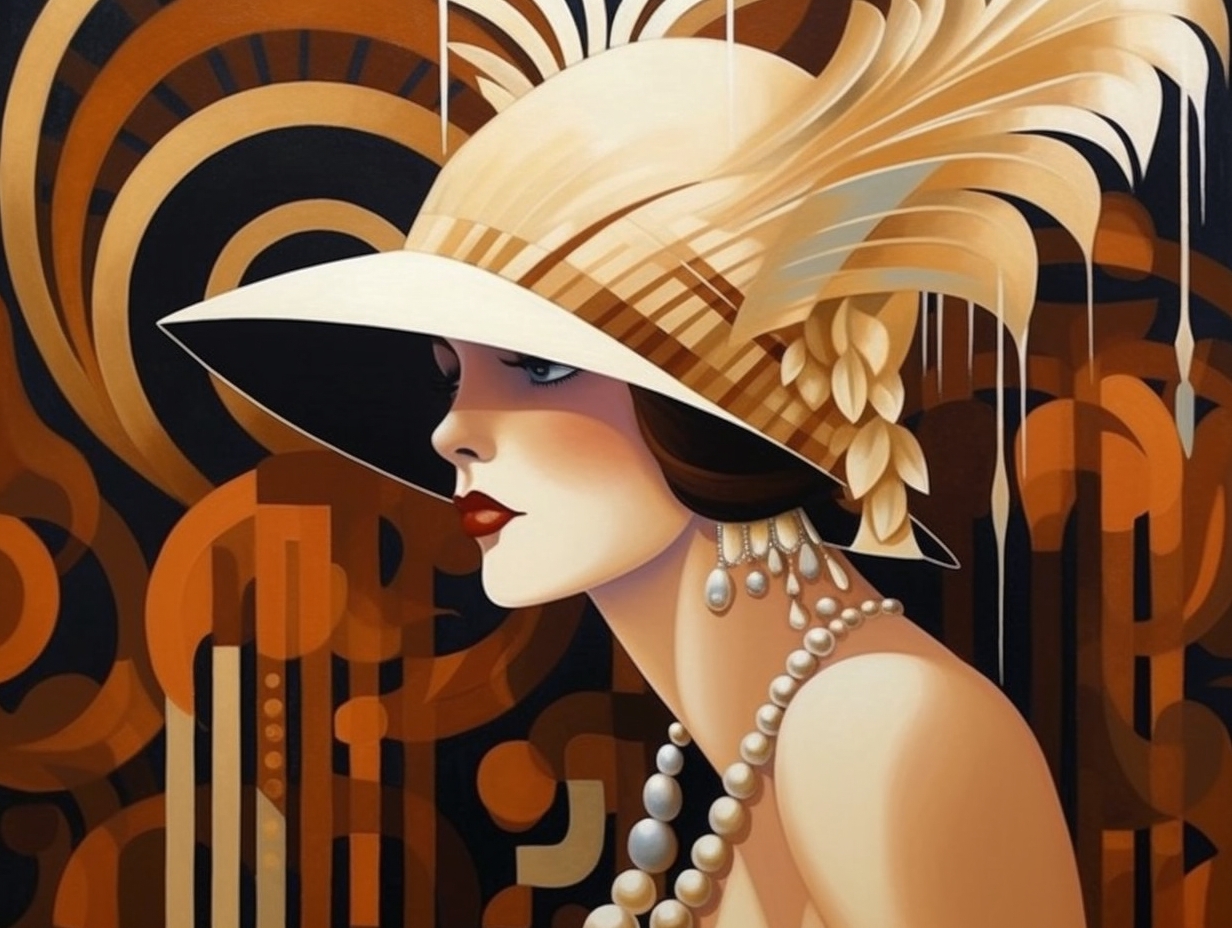 Radiant Nightscape- A Stunning Art Deco Masterpiece