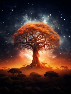 The Luminous Legacy- A Mystical Encounter beneath the Baobab Tree