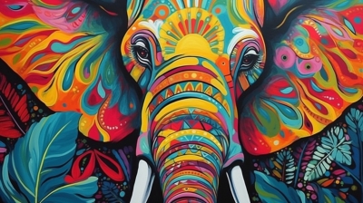 Vibrant Jumbo- A Pop Art Elephant Portrait